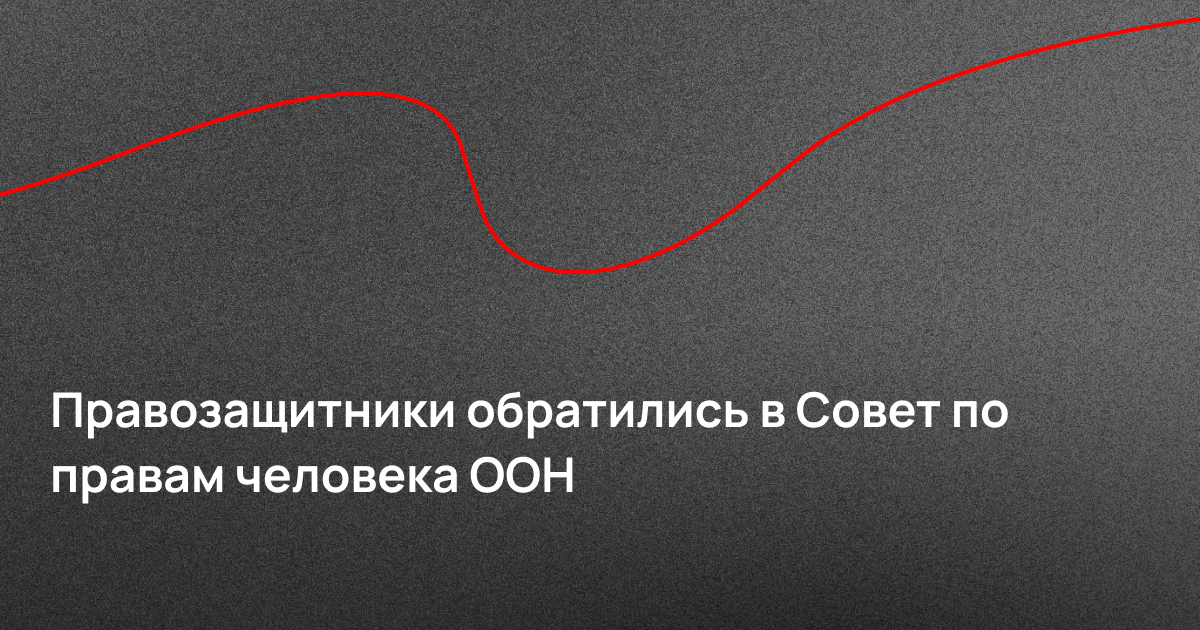 Правозащитники обратились в Совет по правам человека ООН